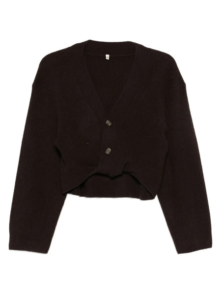  R13 Button-front Cropped Cardigan - Brown 