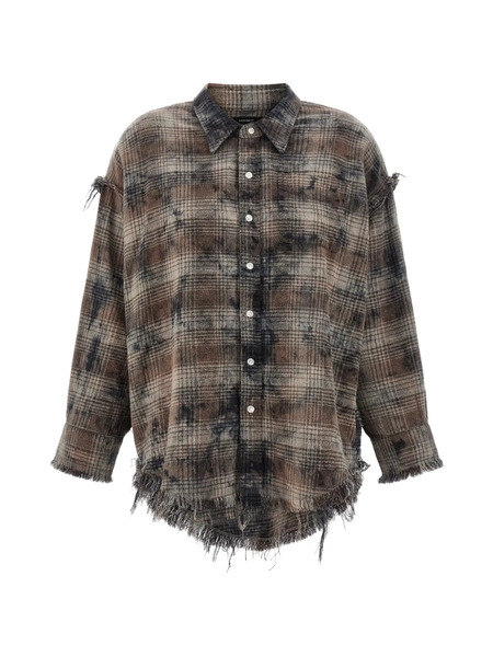  R13 Check Fringed Shirt - Brown 