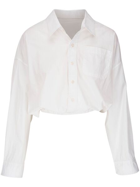  R13 Cropped Cotton Shirt - White 