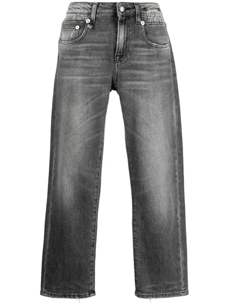  R13 Distressed-effect Cropped Jeans - Grey 
