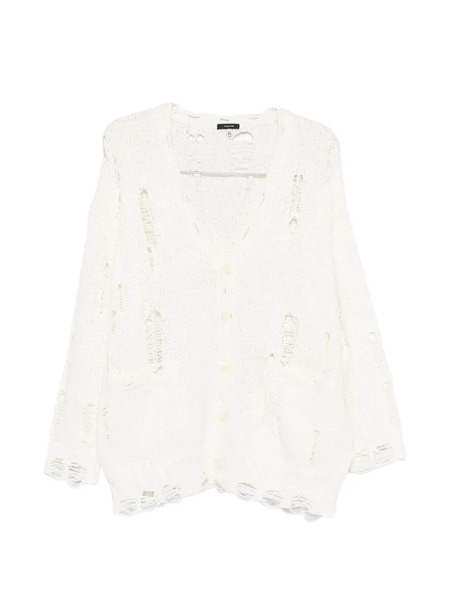  R13 Distressed Oversized Cardigan - White 