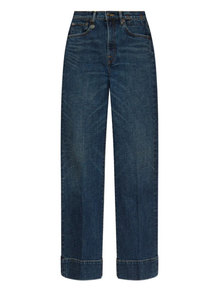  R13 Embroidered Straight-leg Jeans - Blue 