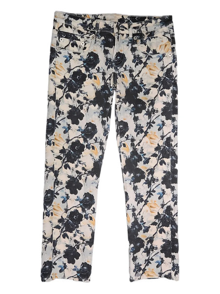  R13 Floral-pattern Trousers - White 