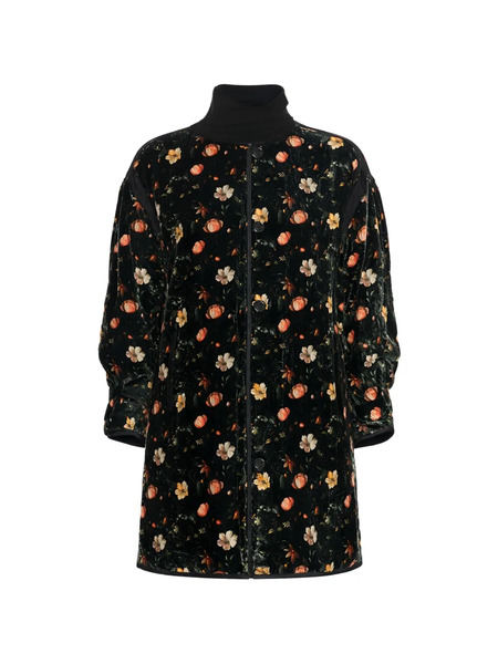  R13 Floral-print Coat - Black 