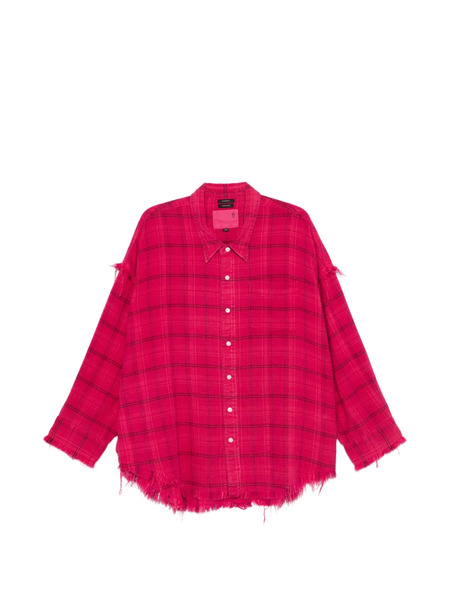  R13 Frayed Plaid Shirt - Pink 