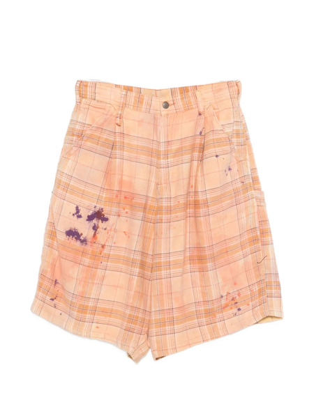  R13 Jesse Plaid Carpenter Shorts - Orange 