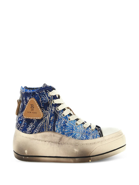  R13 Kurt Bandana Platform Sneakers - Blue 