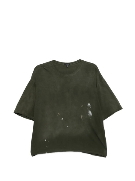 R13 Paint-splatter Crew-neck T-shirt - Green 