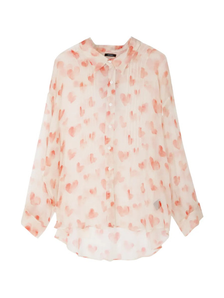  R13 Pintuck Heart Blouse - Neutrals 