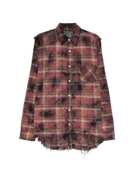  R13 Plaid Frayed Shirt - Purple 