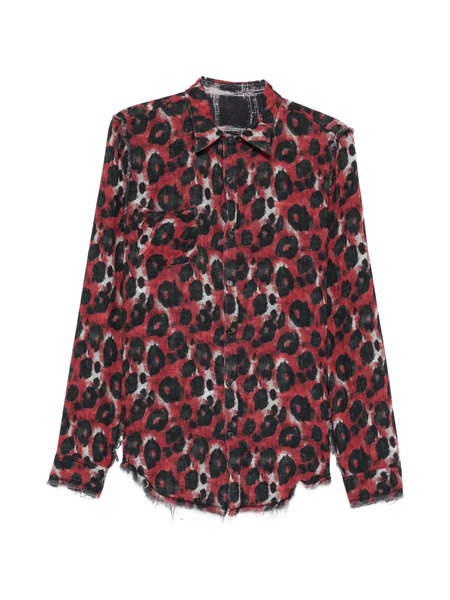  R13 Plaid Shredded Seam Shirt - Black 