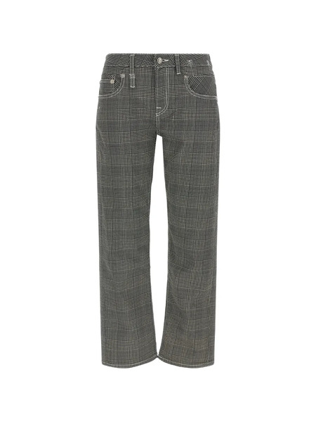  R13 Prince Of Wales Buttoned Trousers - Black 