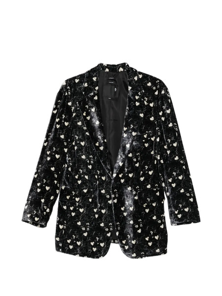  R13 Ragged Heart-print Blazer - Black 