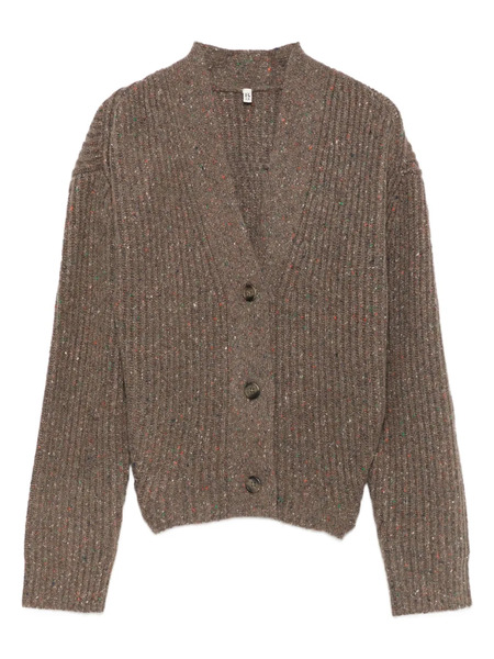  R13 Ribbed Cardigan - Brown 