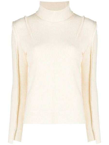  R13 Roll-neck Ribbed-knit Jumper - White 