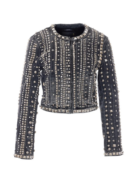  R13 Studded Hook-fastening Denim Jacket - Black 
