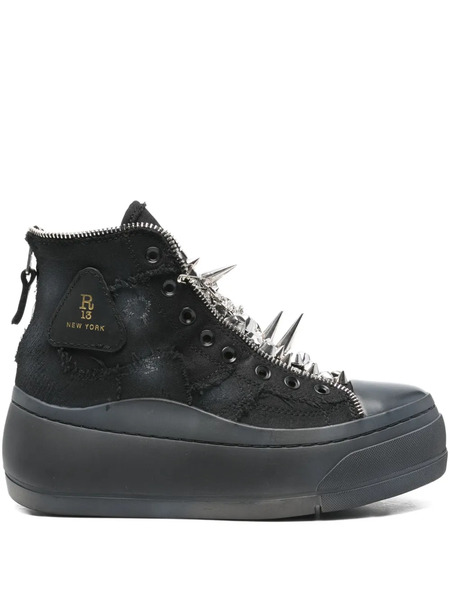  R13 Zip-detail Sneakers - Black 