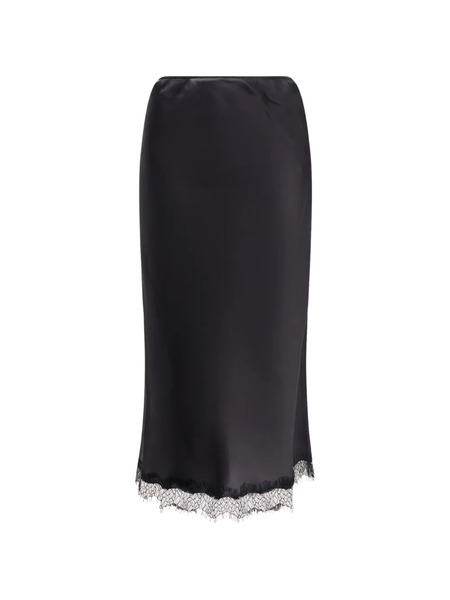  R2w Savia Silk Midi Skirt - Black 