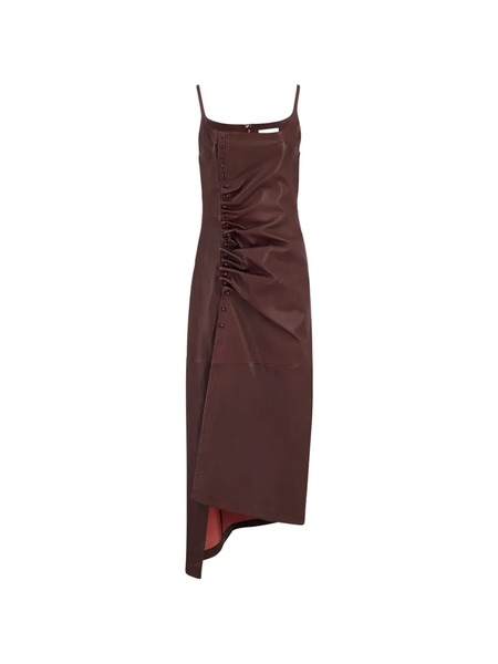  Rabanne Asymmetric Ruched Dress - Red 