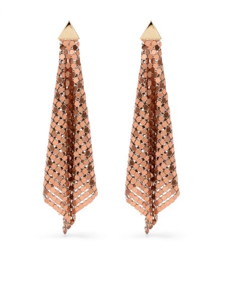  Rabanne Chainmail Drop Earrings - Brown 