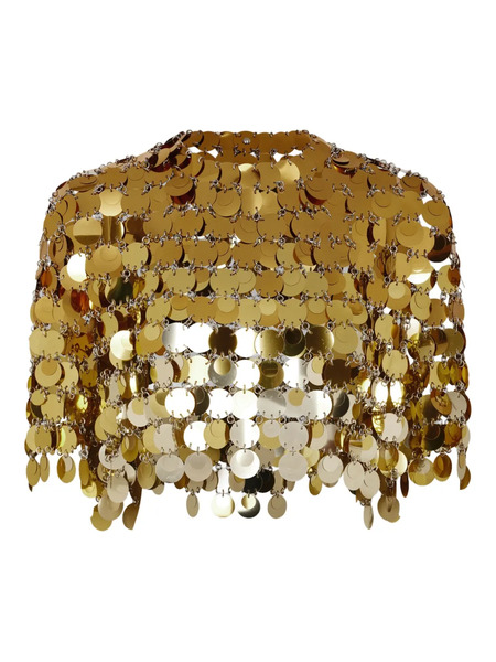  Rabanne Chainmail-embellished Cropped Top - Gold 