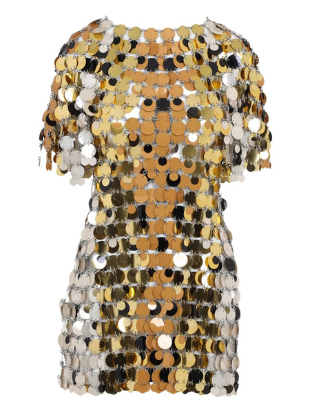  Rabanne Chainmail-embellished Mini Dress - Gold 