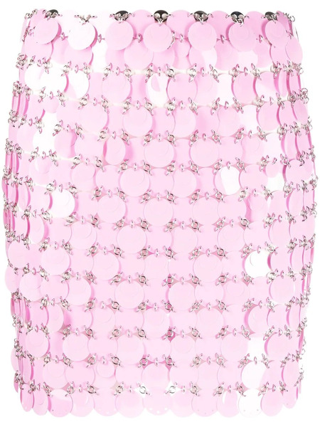 Rabanne Chainmail Mini Skirt - Pink 