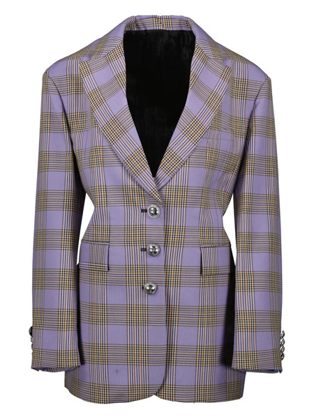  Rabanne Checked Blazer - Purple 