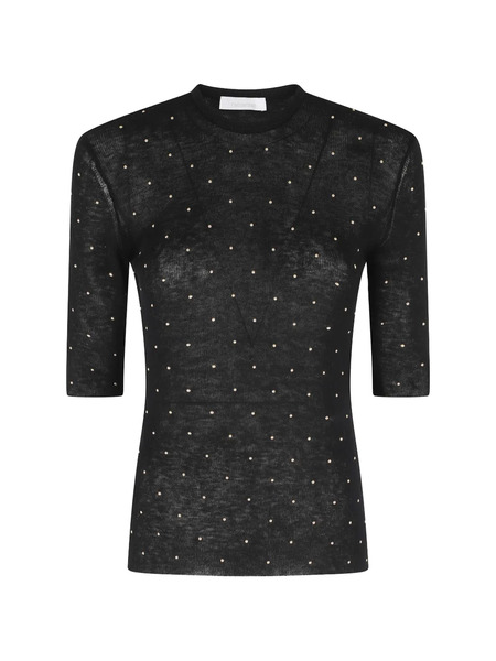  Rabanne Crew-neck Top - Black 