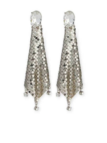  Rabanne Crystal-embellished Chainmail Drop Earrings - Silver 