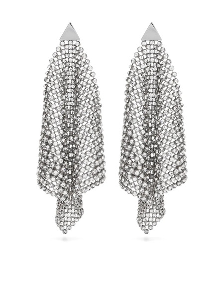  Rabanne Crystal-embellished Drop Earrings - Silver 