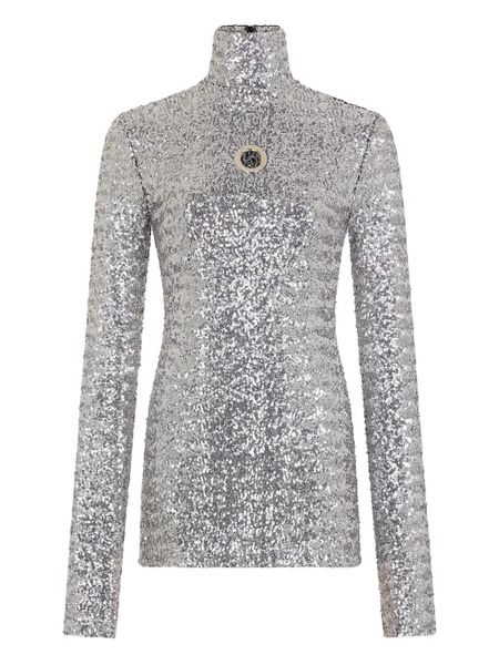  Rabanne Cut-out Long-sleeved Top - Silver 