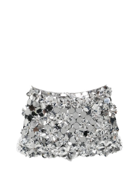  Rabanne Floral Mini Skirt - Silver 