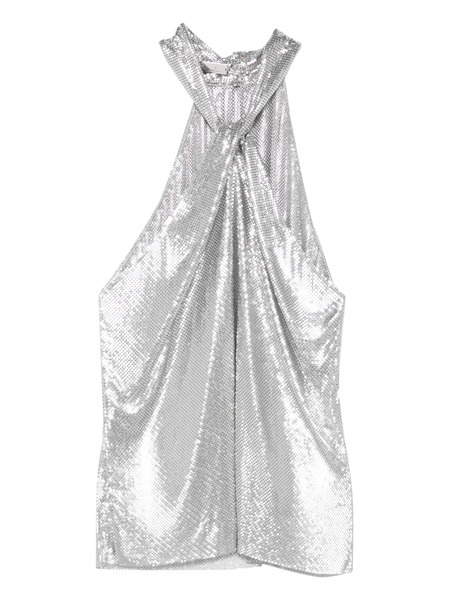  Rabanne Halterneck Chainmail Blouse - Silver 