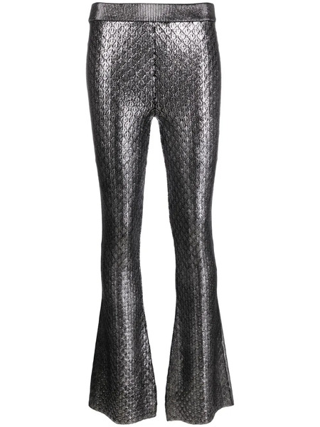  Rabanne High Waist Flared Trousers - Silver 