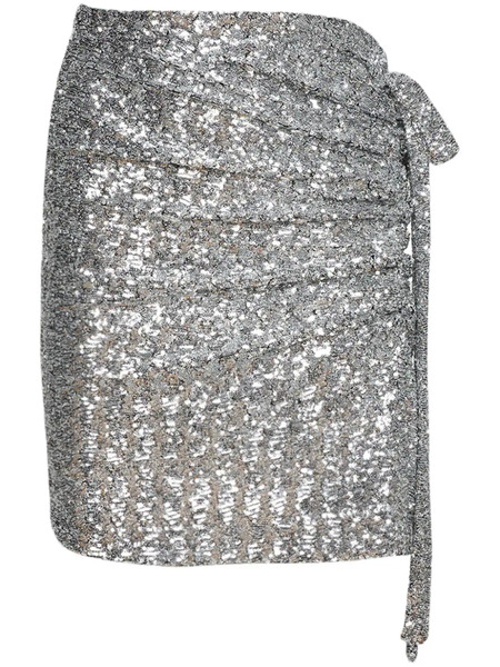  Rabanne Jupe Sequinned Miniskirt - Silver 