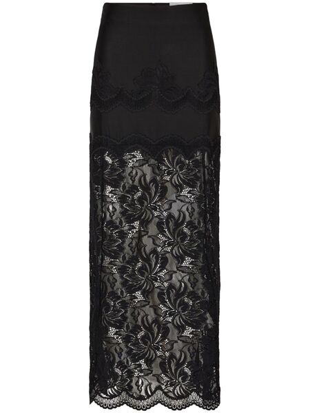  Rabanne Lace Maxi Skirt - Black 