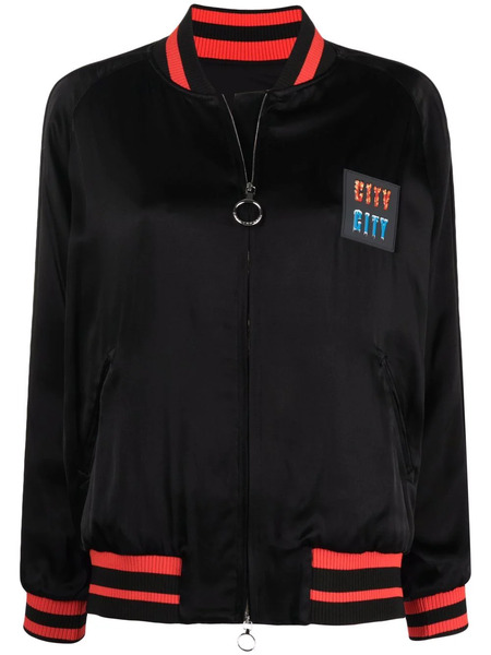  Rabanne Logo Patch Bomber Jacket - Black 