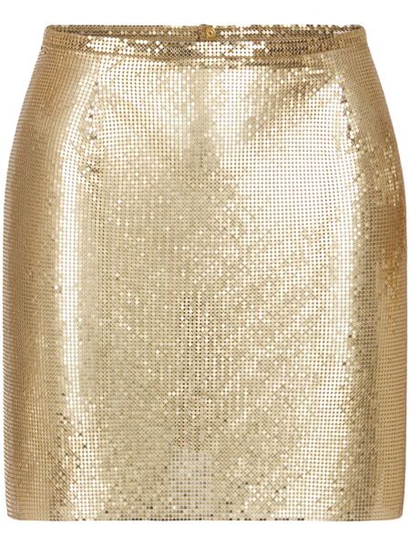  Rabanne Mesh Mini Skirt - Gold 