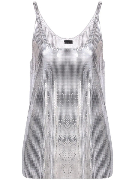  Rabanne Metallic Mesh Tank - Silver 