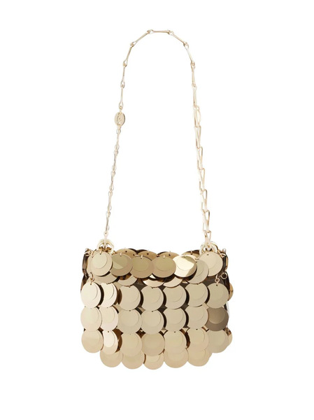  Rabanne Mini Sparkle Layered Bag - Gold 