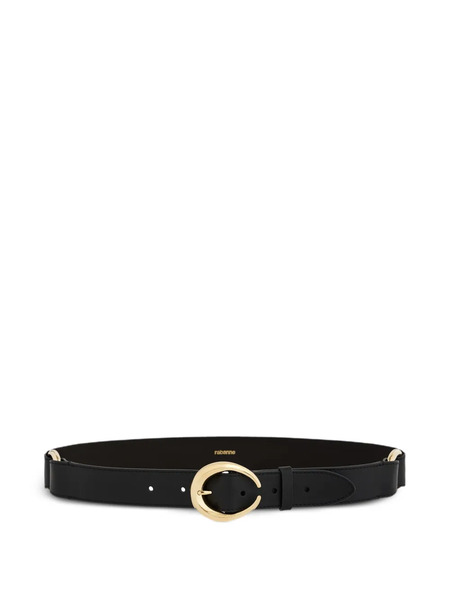  Rabanne Ring-buckle Leather Belt - Black 