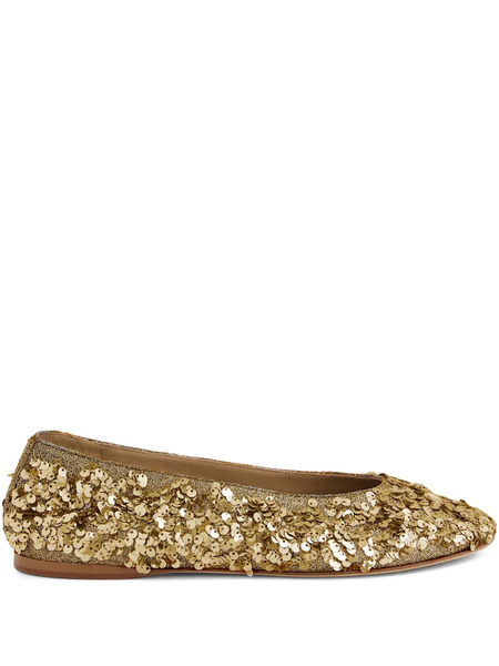  Rabanne Sequin-embellished Ballet Flats - Gold 