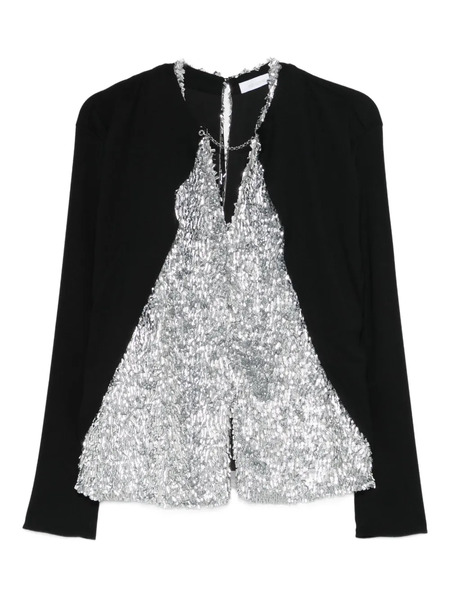  Rabanne Sequin Embellished Top - Black 