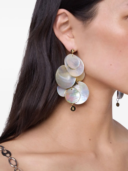  Rabanne Shell Discs Earrings - Neutrals 