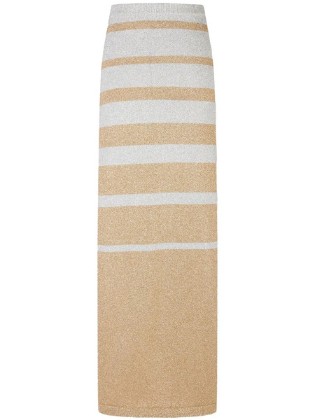  Rabanne Striped-pattern Lurex Maxi Skirt - Neutrals 