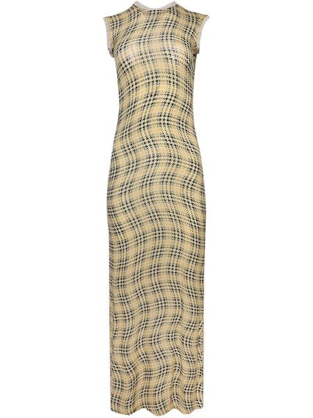  Rabanne Tartan-check Maxi Dress - Neutrals 