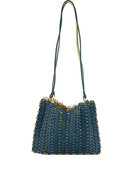  Rabanne Teal 1969 Reversible Leather Shoulder Bag - Blue 