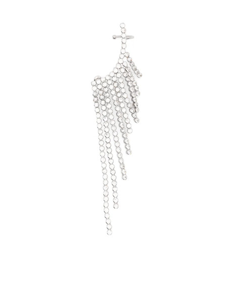  Rabanne Tiered-crystals Chain-drop Earrings - Silver 
