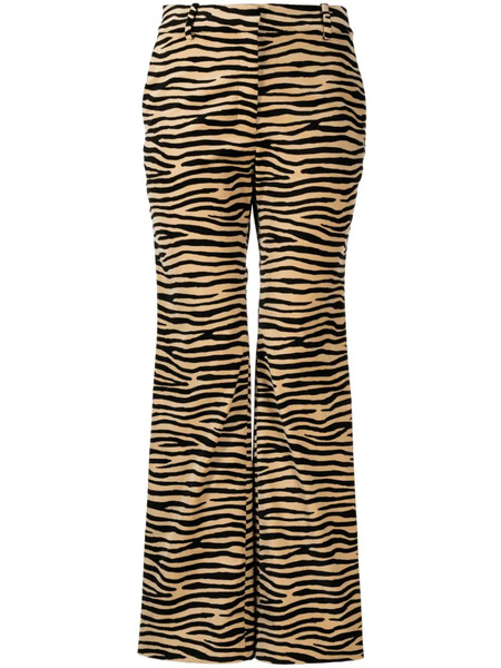  Rabanne Tiger-print Straight-leg Trousers - Multicolour 